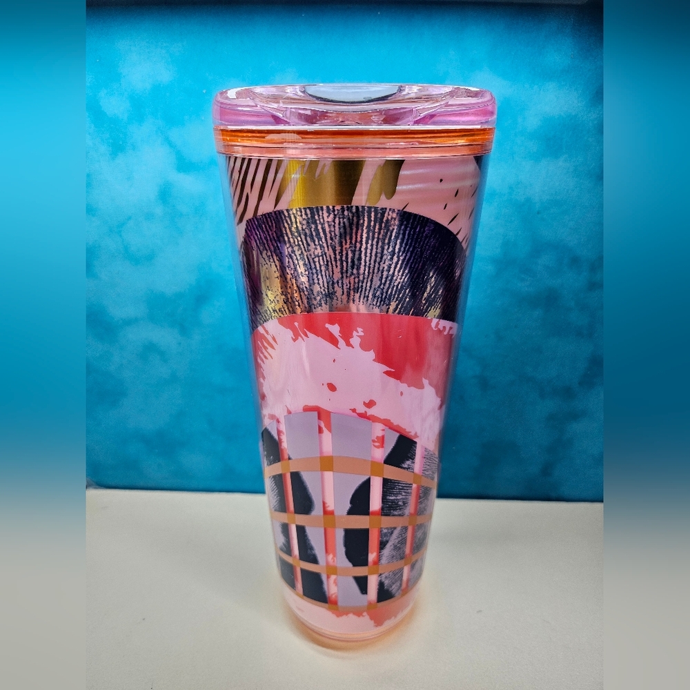 Starbucks 2024 Cold & Hot 24oz Pink gold metallic Tumbler Cup